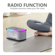 AEC S300 Portable 10W Power Multifunction Bluetooth Speaker Alarm Clock Wireless Charger(White)