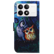 For Xiaomi Redmi K70 Pro / K70 Coloured Drawing Flip Leather Phone Case(Oil Painting Owl)