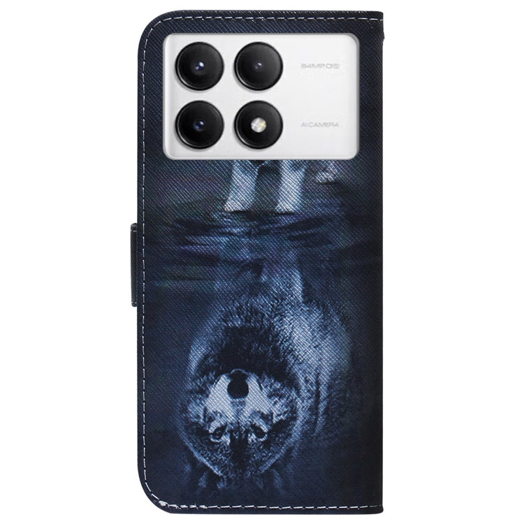 For Xiaomi Redmi K70 Pro / K70 Coloured Drawing Flip Leather Phone Case(Wolf and Dog)