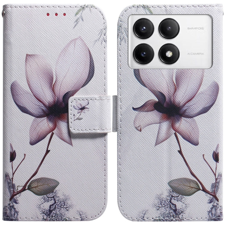 For Xiaomi Redmi K70 Pro / K70 Coloured Drawing Flip Leather Phone Case(Magnolia)