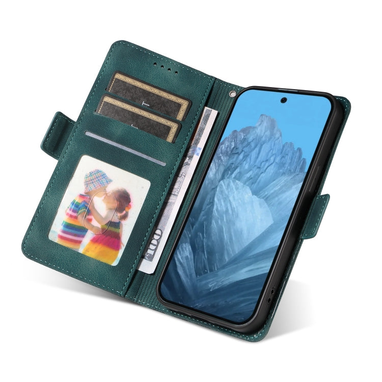 For Google Pixel 9 / 9 Pro Embossed Rhombus Starry Leather Phone Case(Green)
