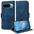 For Google Pixel 9 / 9 Pro Embossed Rhombus Starry Leather Phone Case(Blue) - Google Cases by PMC TechLife | Online Shopping South Africa | PMC TechLife | Buy Now Pay Later Mobicred