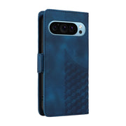 For Google Pixel 9 / 9 Pro Embossed Rhombus Starry Leather Phone Case(Blue)