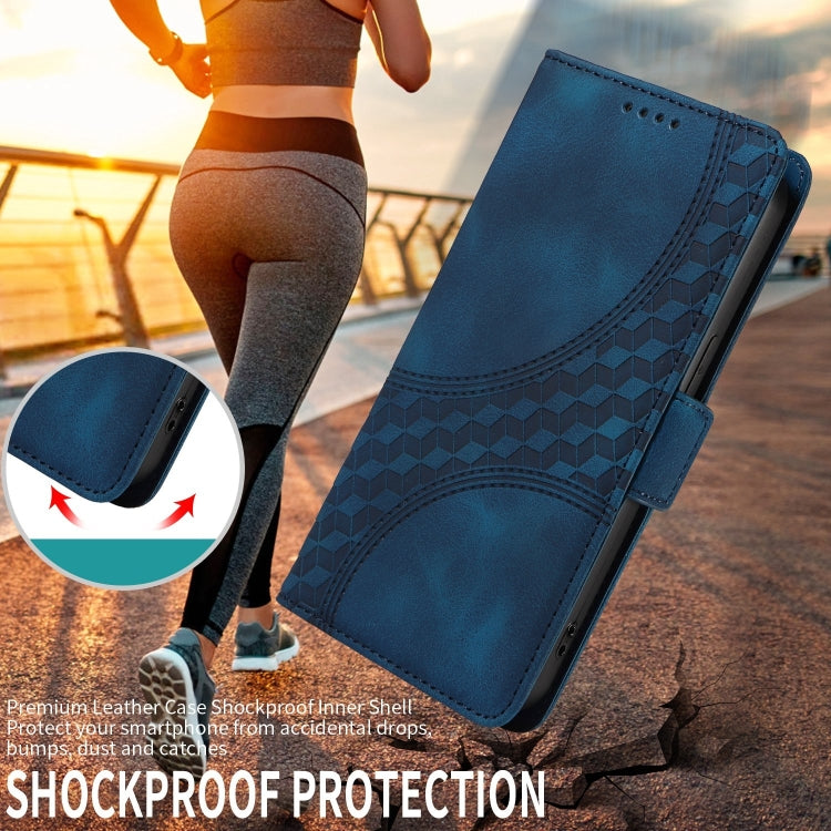 For Google Pixel 9 / 9 Pro Embossed Rhombus Starry Leather Phone Case(Blue)