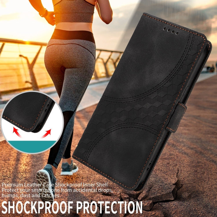 For Google Pixel 9 / 9 Pro Embossed Rhombus Starry Leather Phone Case(Black)