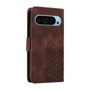 For Google Pixel 9 / 9 Pro Embossed Rhombus Starry Leather Phone Case(Brown)
