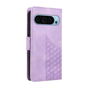 For Google Pixel 9 / 9 Pro Embossed Rhombus Starry Leather Phone Case(Purple)