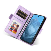 For Google Pixel 9 / 9 Pro Embossed Rhombus Starry Leather Phone Case(Purple)