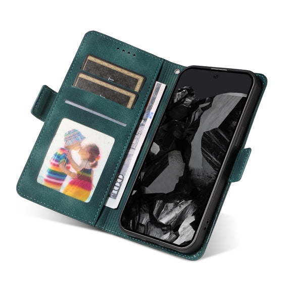 For Google Pixel 9 Pro XL Embossed Rhombus Starry Leather Phone Case(Green)