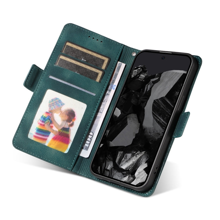 For Google Pixel 9 Pro XL Embossed Rhombus Starry Leather Phone Case(Green)