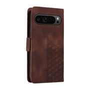 For Google Pixel 9 Pro XL Embossed Rhombus Starry Leather Phone Case(Brown)