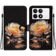 For Xiaomi Redmi K70 Pro / K70 Crystal Texture Colored Drawing Leather Phone Case(Gold Peony) - K70 Cases by PMC Jewellery | Online Shopping South Africa | PMC Jewellery | Buy Now Pay Later Mobicred