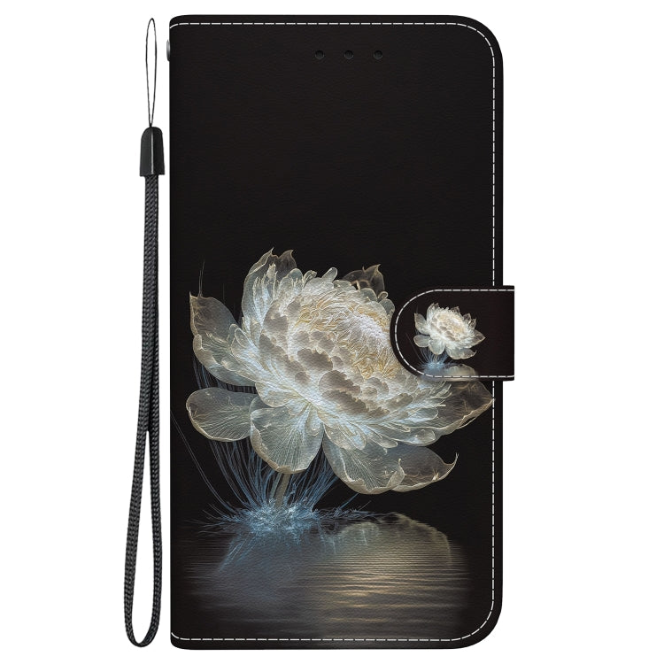 For Xiaomi Redmi K70 Pro / K70 Crystal Texture Colored Drawing Leather Phone Case(Crystal Peony)