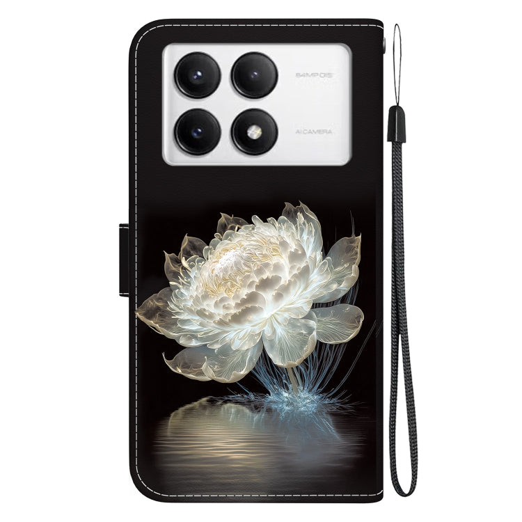 For Xiaomi Redmi K70 Pro / K70 Crystal Texture Colored Drawing Leather Phone Case(Crystal Peony)