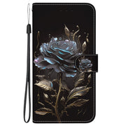 For Xiaomi Redmi K70 Pro / K70 Crystal Texture Colored Drawing Leather Phone Case(Black Rose)