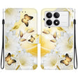 For Xiaomi Redmi K70 Pro / K70 Crystal Texture Colored Drawing Leather Phone Case(Gold Butterfly Epiphyllum) - free shipping - PMC Jewellery - Order now!