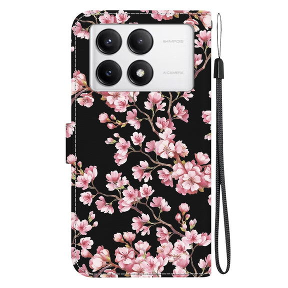 For Xiaomi Redmi K70 Pro / K70 Crystal Texture Colored Drawing Leather Phone Case(Plum Bossom)