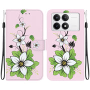 For Xiaomi Redmi K70 Pro / K70 Crystal Texture Colored Drawing Leather Phone Case(Lily)