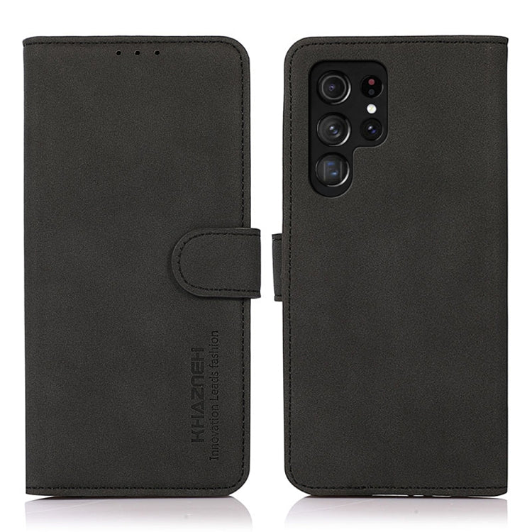 For Samsung Galaxy S25 Ultra 5G KHAZNEH Matte Texture Leather Phone Case(Black)