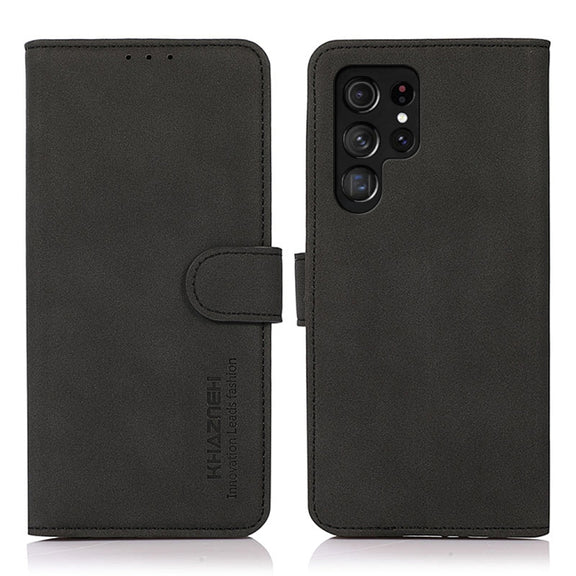 For Samsung Galaxy S25 Ultra 5G KHAZNEH Matte Texture Leather Phone Case(Black)