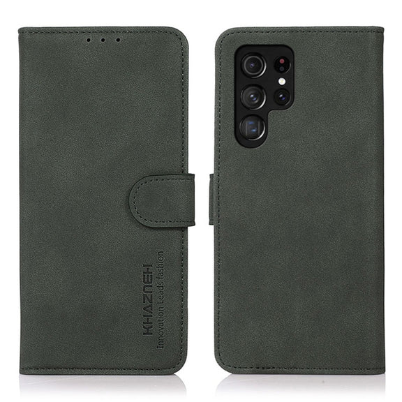 For Samsung Galaxy S25 Ultra 5G KHAZNEH Matte Texture Leather Phone Case(Green)