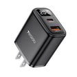 Yesido YC12U 20W USB-C / Type-C + USB Digital Display Charger, Specification:US Plug(Black) - free shipping - PMC TechLife - Order now!