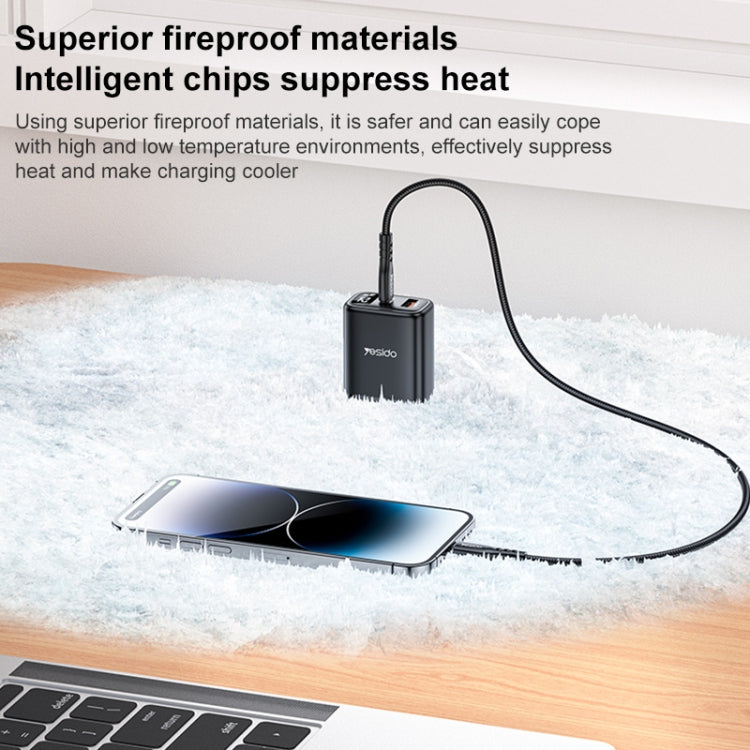 Yesido YC12U 20W USB-C / Type-C + USB Digital Display Charger, Specification:US Plug(Black)