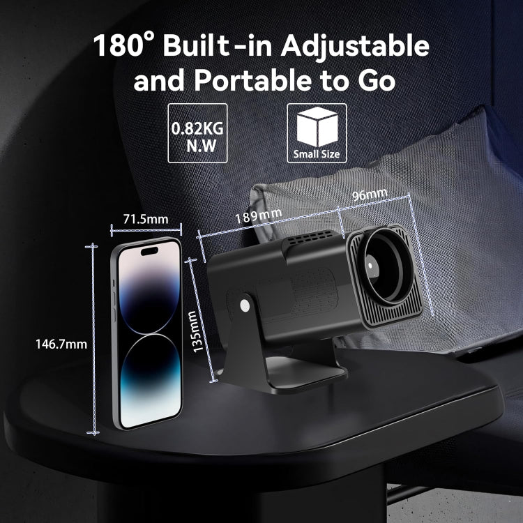 Y6S 4K Android 12.0 Portable Home HD Mini WiFi Projector(AU Plug)