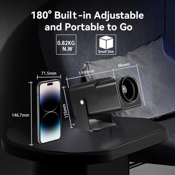 Y6S 4K Android 12.0 Portable Home HD Mini WiFi Projector(AU Plug)