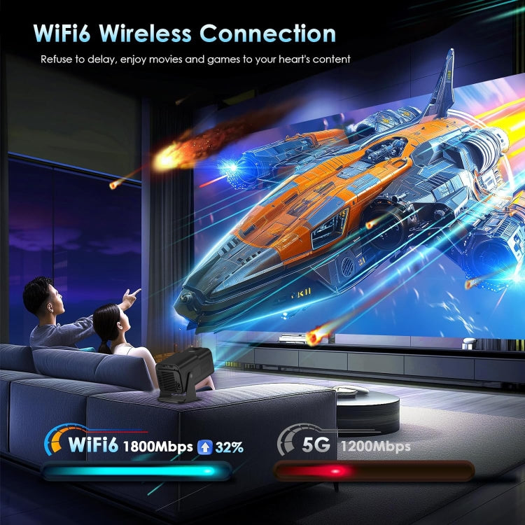 Y6S 4K Android 12.0 Portable Home HD Mini WiFi Projector(AU Plug)