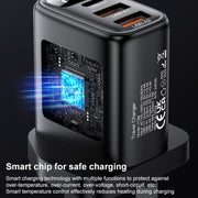 Yesido YC86 17W USB-C / Type-C + Dual USB Digital Display Charger, Specification:UK Plug(Black)