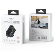 Yesido YC86 17W USB-C / Type-C + Dual USB Digital Display Charger, Specification:UK Plug(Black)