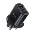 Yesido YC88 30W USB + Dual USB-C / Type-C Digital Display Charger, Specification:UK Plug(Black) - USB Charger by Yesido | Online Shopping South Africa | PMC TechLife | Buy Now Pay Later Mobicred