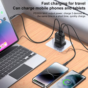 Yesido YC88 30W USB + Dual USB-C / Type-C Digital Display Charger, Specification:UK Plug(Black)