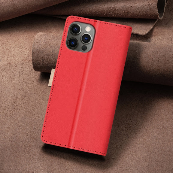 For iPhone 16 Pro Color Matching RFID Anti-theft Leather Phone Case(Red)