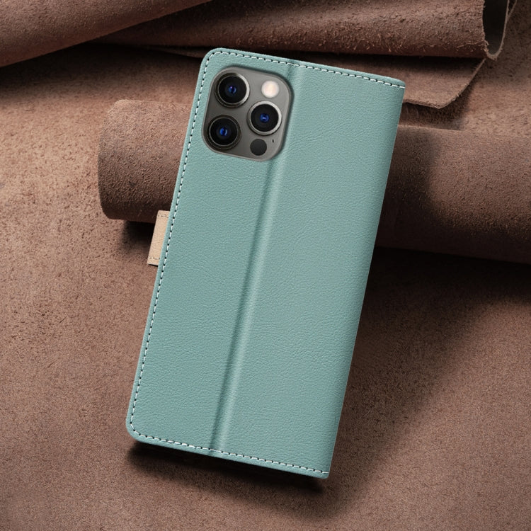 For iPhone 16 Pro Max Color Matching RFID Anti-theft Leather Phone Case(Green)