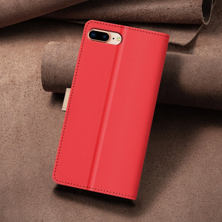 For iPhone 16e Color Matching RFID Anti-theft Leather Phone Case(Red)