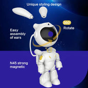 G001 Space Rabbit Starry Sky Projection Lamp Bedroom Laser Atmosphere Light(White)