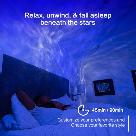 G001 Space Rabbit Starry Sky Projection Lamp Bedroom Laser Atmosphere Light(White)