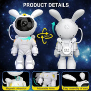 G001 Space Rabbit Starry Sky Projection Lamp Bedroom Laser Atmosphere Light(White)