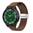 20mm Magnetic Silver Buckle Silicone Leather Watch Band(Dark Brown) - free shipping - PMC TechLife - Order now!