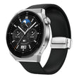 22mm Magnetic Silver Buckle Silicone Leather Watch Band(Black) - free shipping - PMC TechLife - Order now!