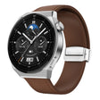 22mm Magnetic Silver Buckle Silicone Leather Watch Band(Dark Brown) - free shipping - PMC TechLife - Order now!
