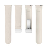 22mm Magnetic Silver Buckle Silicone Leather Watch Band(Starlight)