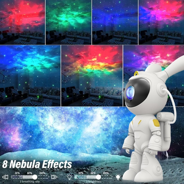 G001 Space Rabbit Starry Sky Projection Lamp Bluetooth Speaker 2 in 1 Laser Light(White)