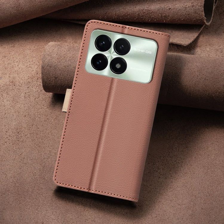 For Xiaomi Redmi K70 / K70 Pro Color Matching RFID Anti-theft Leather Phone Case(Brown)