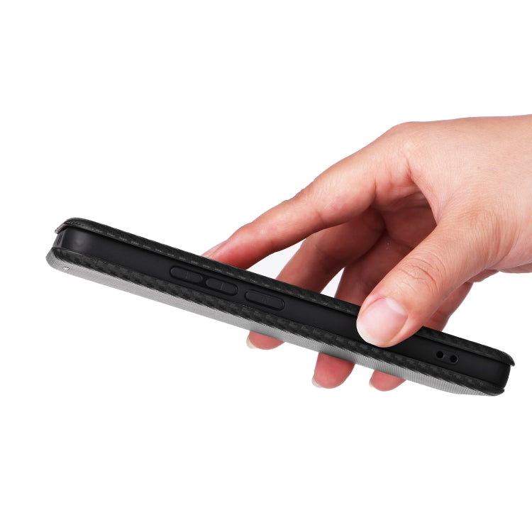 For Redmi K70 Carbon Fiber Texture Flip Leather Phone Case(Black)