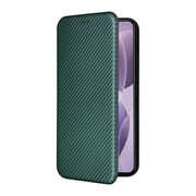 For Redmi K70 Carbon Fiber Texture Flip Leather Phone Case(Green)