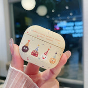 For AirPods 3 Cookies Pattern Earbuds Box Frosted TPU Case(Beige)