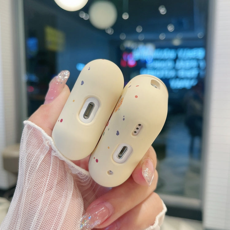 For AirPods 2 / 1 Cookies Pattern Earbuds Box Frosted TPU Case(Beige)